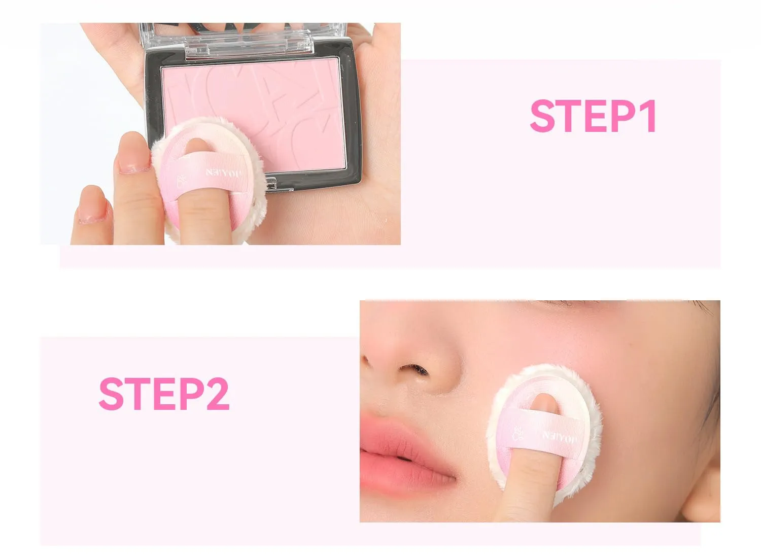 1 PC NEIYOU Multi Purpose Blush Powder, Setting Effect Blush, Low Color Saturation Matte Nude Pink Blue Makeup Blusher (01, 3g)