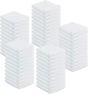 100% Cotton Terry Towels Cleaning Cloths Pack of 250(12x12 Inches) White Cotton Terry Cloth Bar Rags White Bar Towels, Multipurpose High Absorbent Terry Towels for Cleaning Auto Detailing or Painters
