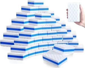 100 Pcs Car Cleaning Sponge Boating Accessories Marine Boat Scuff Erasers Extra Durable Sponge Erasers Foam Cleaning Pads Thick Eraser for Walls, Kitchen, Floor, Baseboard, Shoes