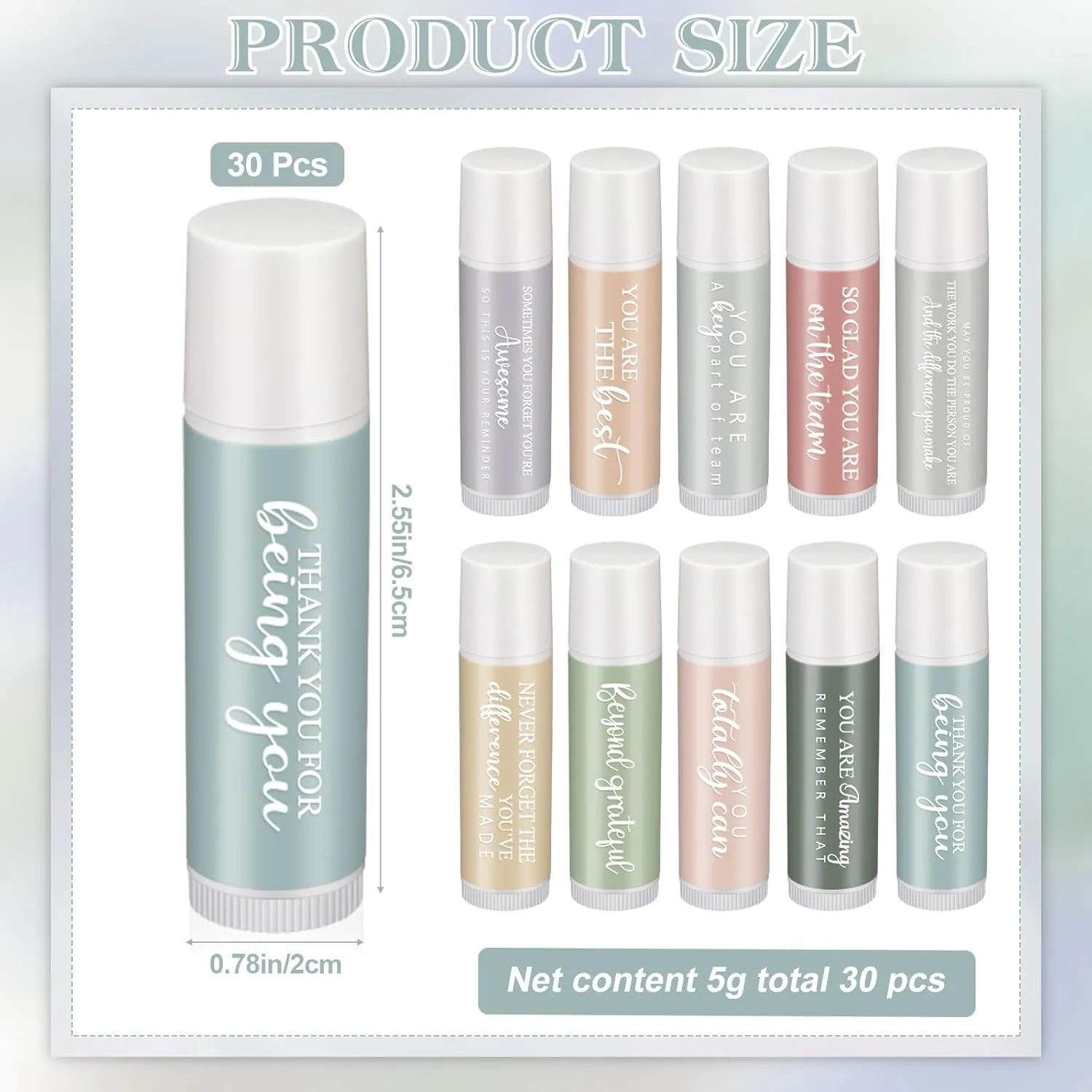 100 Sets Employee Appreciation Gifts Bulk for Coworkers Lip Balm Favors Thank You Team Gifts for Coworkers Staff Teachers Nurse Volunteer Appreciation, 5 Flavors