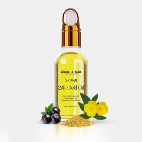 100% Pure 24K Gold Facial Oil With Baobab, Blackcurrant, Evening Primrose Oils | Effective Blend Of 10 Super Oils | Deep Radiance, Glowing Skin| 30 Ml