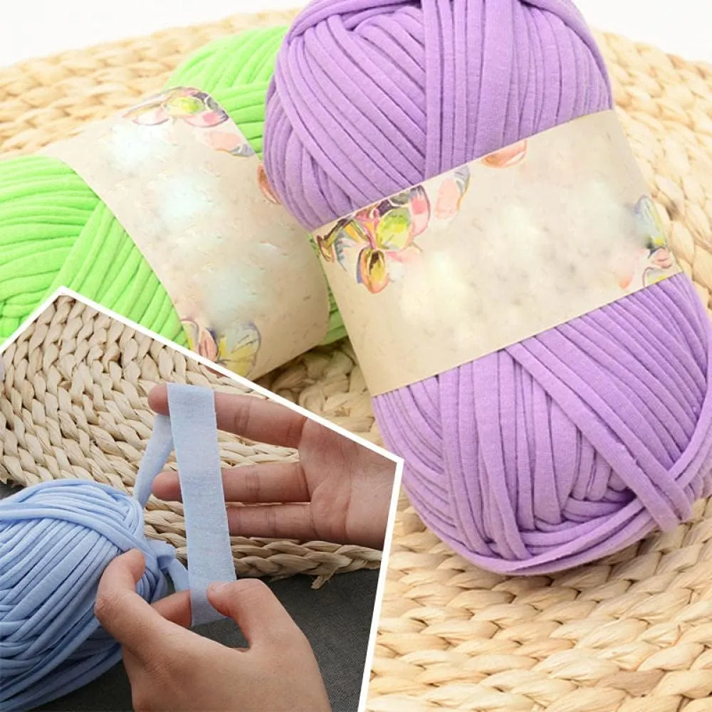 100g Cotton Handbag Yarn Carpet Knitting HandCrafts Wool Weave Thread Knitted Scarf Chunky Scarf Crochet DIY Yarn Doll Colours-06 Lemon Yellow_1PCS