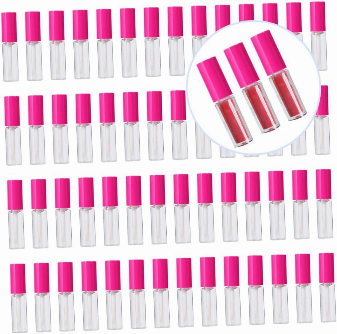 100Pcs DIY Lip Gloss Bottles with Cover Transparent Subpackaging Containers for Ladies and Makeup Accessories for Lip Glaze Lip Oil and More