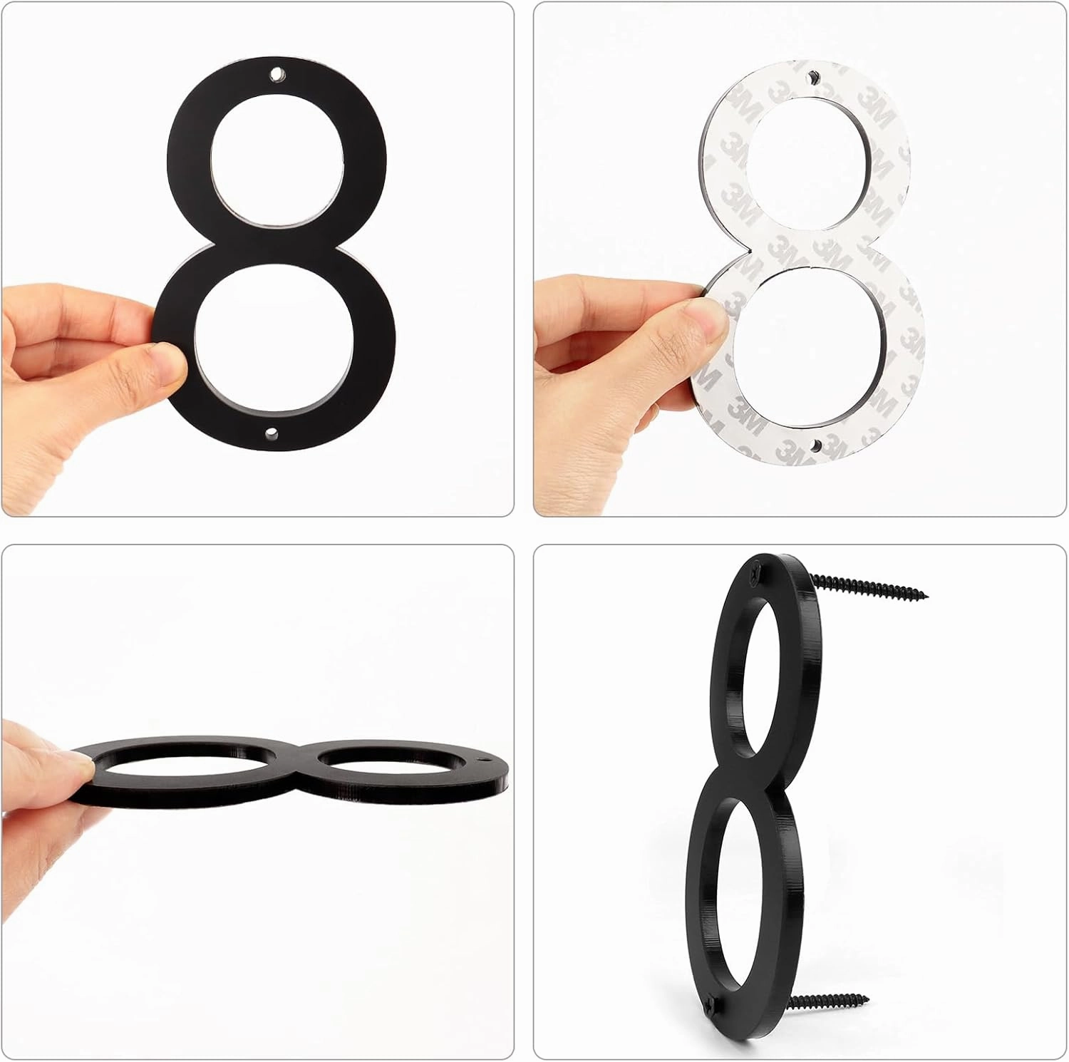 10 Inch Modern House Number 5 Flush or Floating Mount Frosted Matte Black Acrylic Visible Address Number for Home Weatherproof Door Porch Exterior Floating House Easy Installation With Screw Set No.5
