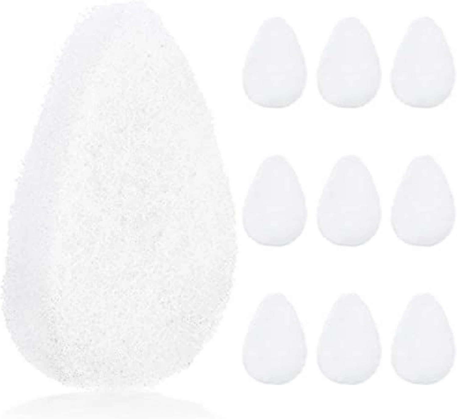 10 Pack Facial Sponge for Daily Deep Cleansing - Regular Buff Style Exfoliating Pads for Removing Dead Skin, Dirt & Makeup - Normal to Oily - Made in The USA - Reusable Puf - White