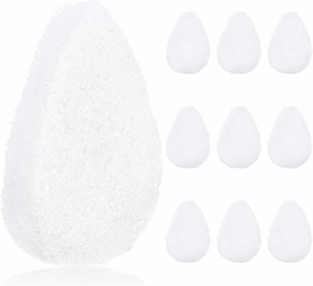 10 Pack Facial Sponge for Daily Deep Cleansing - Regular Buff Style Exfoliating Pads for Removing Dead Skin, Dirt & Makeup - Normal to Oily - Made in The USA - Reusable Puf - White