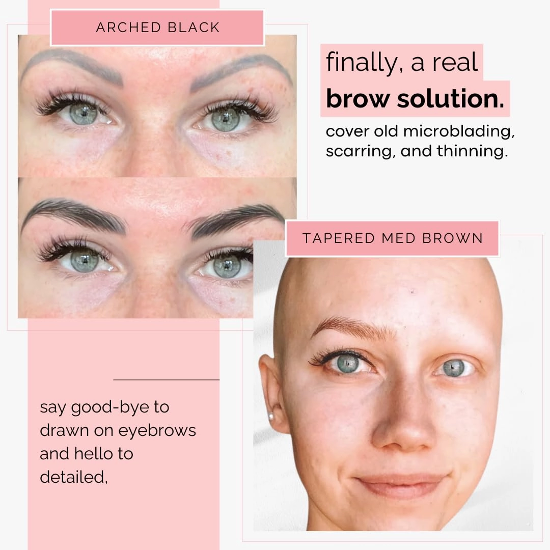 10 Pack Temporary Eyebrow Tattoos Waterproof Eyebrow Stickers, False Tattoos Hair Like Peel Off Instant Transfer Brows For Women And Men | Natural Strokes, Shaping (arched, ginger)