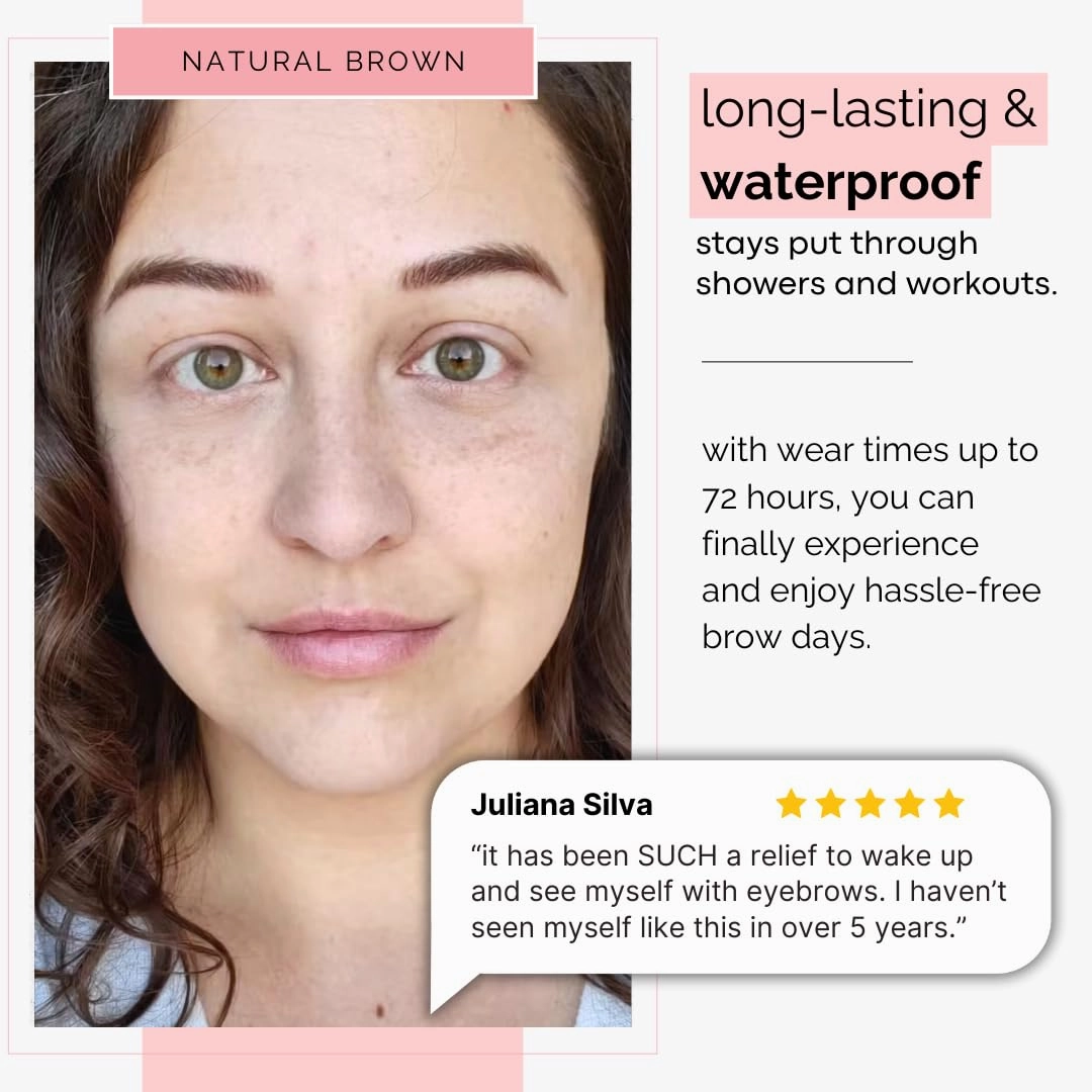 10 Pack Temporary Eyebrow Tattoos Waterproof Eyebrow Stickers, False Tattoos Hair Like Peel Off Instant Transfer Brows For Women And Men | Natural Strokes, Shaping (arched, ginger)