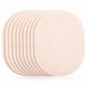 10pcs Portable Facial Sponges Convenient Exfoliating Face Cleaners for Makeup Removal and Skin Cleansing Travel-friendly Quick-drying Safe for All Skin Types