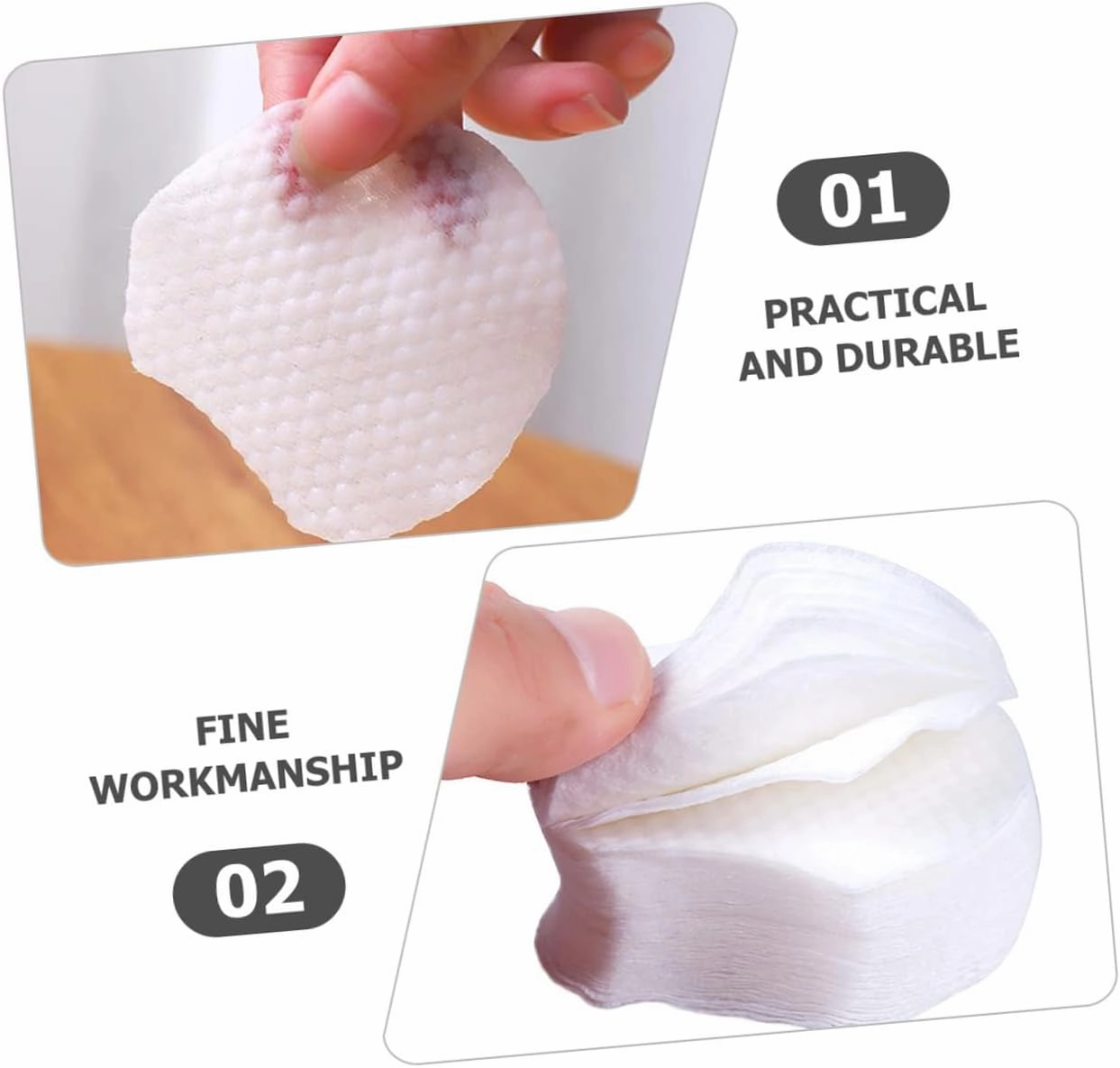 1200pcs Pearl Pattern Makeup Remover Cotton Wipes Face Towel Cotton Rounds Pads for Cosmetic Removal Comfortable Cosmetic Pads Face Pads Non-Woven Fabric Mask Clean Travel