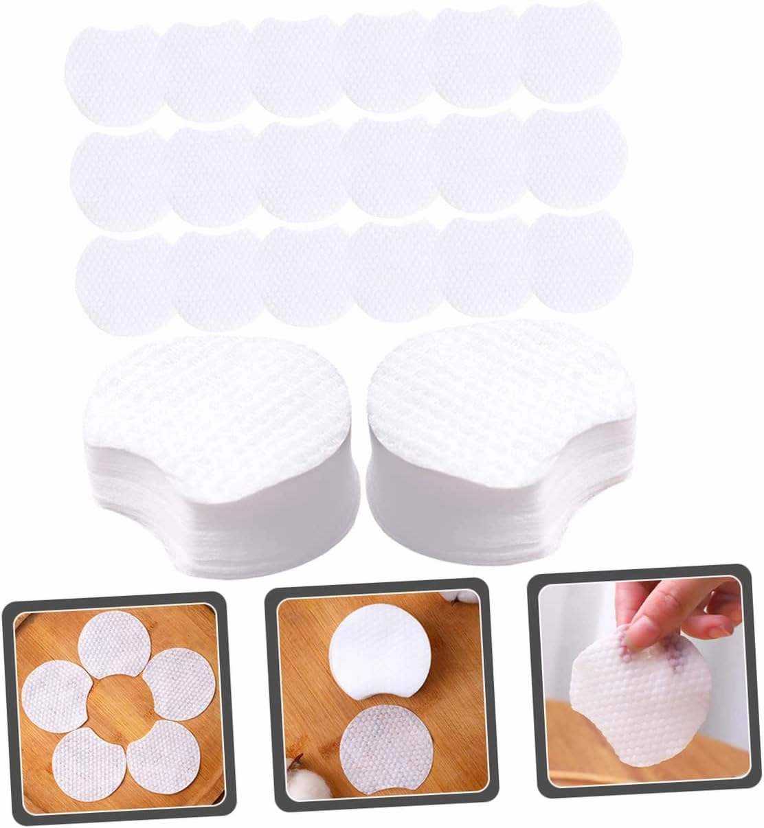 1200pcs Pearl Pattern Makeup Remover Cotton Wipes Face Towel Cotton Rounds Pads for Cosmetic Removal Comfortable Cosmetic Pads Face Pads Non-Woven Fabric Mask Clean Travel