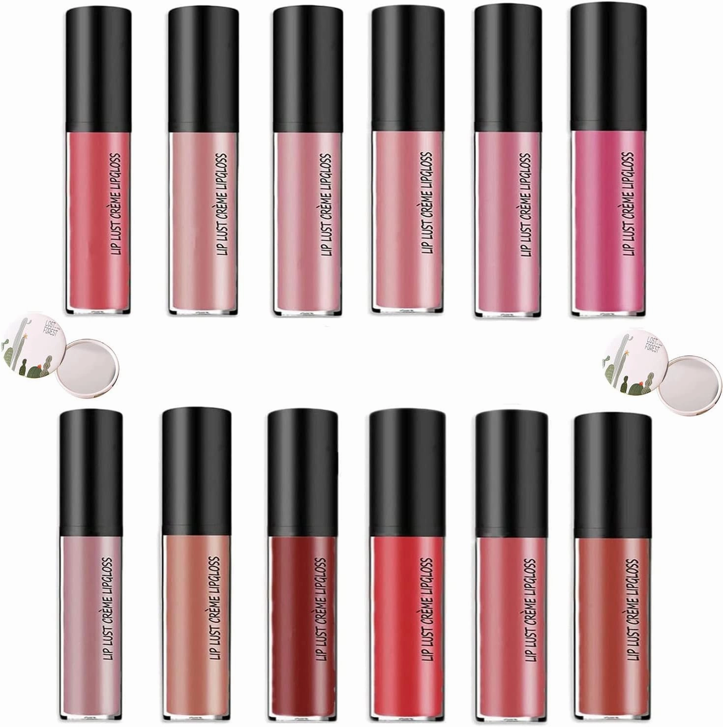 12 Color Cream Texture Lipstick Waterproof (12pcs)