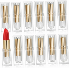 12 Pcs Lipstick Empty Tube Lip Gloss Tubes Bulk Lip Gloss Containers DIY Lip Gloss Kit Clear Lip Balm Empty Lip Balm Containers Lip Balm Kit Lip Balm Sample Bottle Transparent Abs