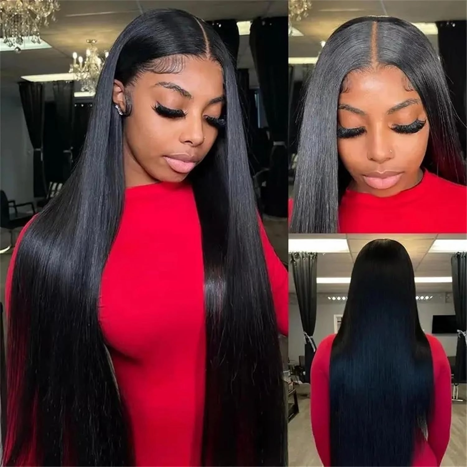 12A 14 16 18 20 Inch Straight Bundles Human Hair 100% Unprocessed Brazilian Virgin Hair Extensions Trippy Raw Quick Weave Sew In Glossy Billion 4 Hair Bundles Human Hair for Women Natural Black