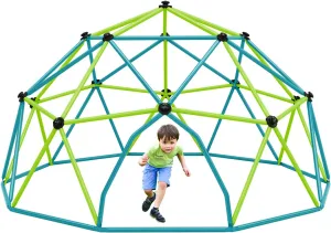 13FT Jungle Gym Climbing Dome - Geo Geometric Steel Frame, UV & Rust Resistant for Outdoor Play, Group Activity & Child Safety, Ages 3-10