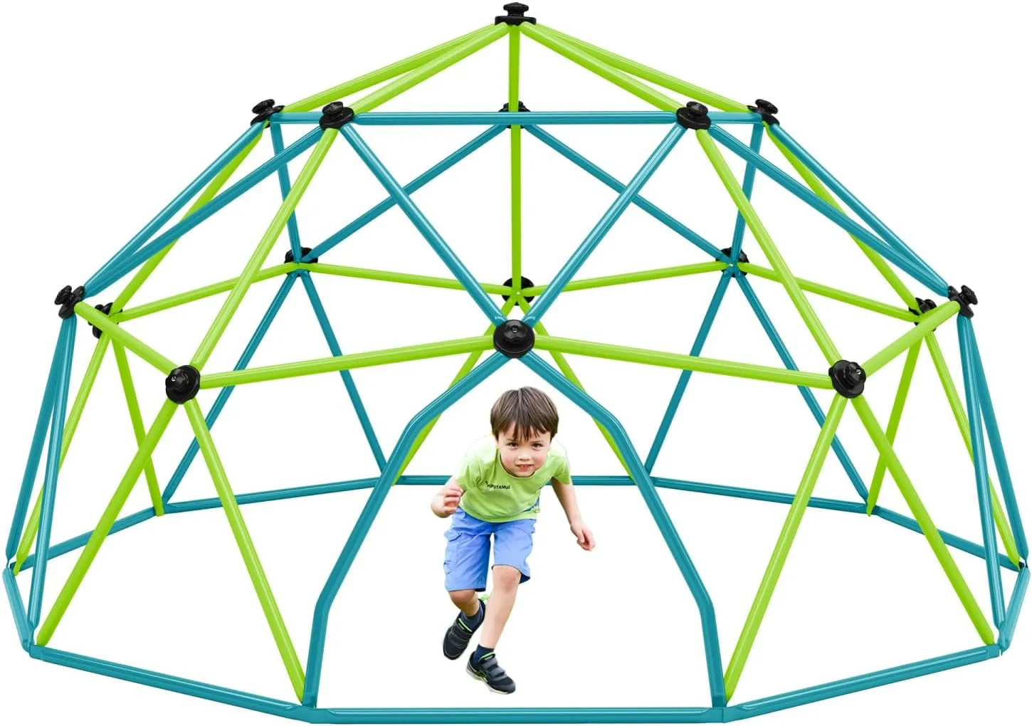 13FT Jungle Gym Climbing Dome - Geo Geometric Steel Frame, UV & Rust Resistant for Outdoor Play, Group Activity & Child Safety, Ages 3-10
