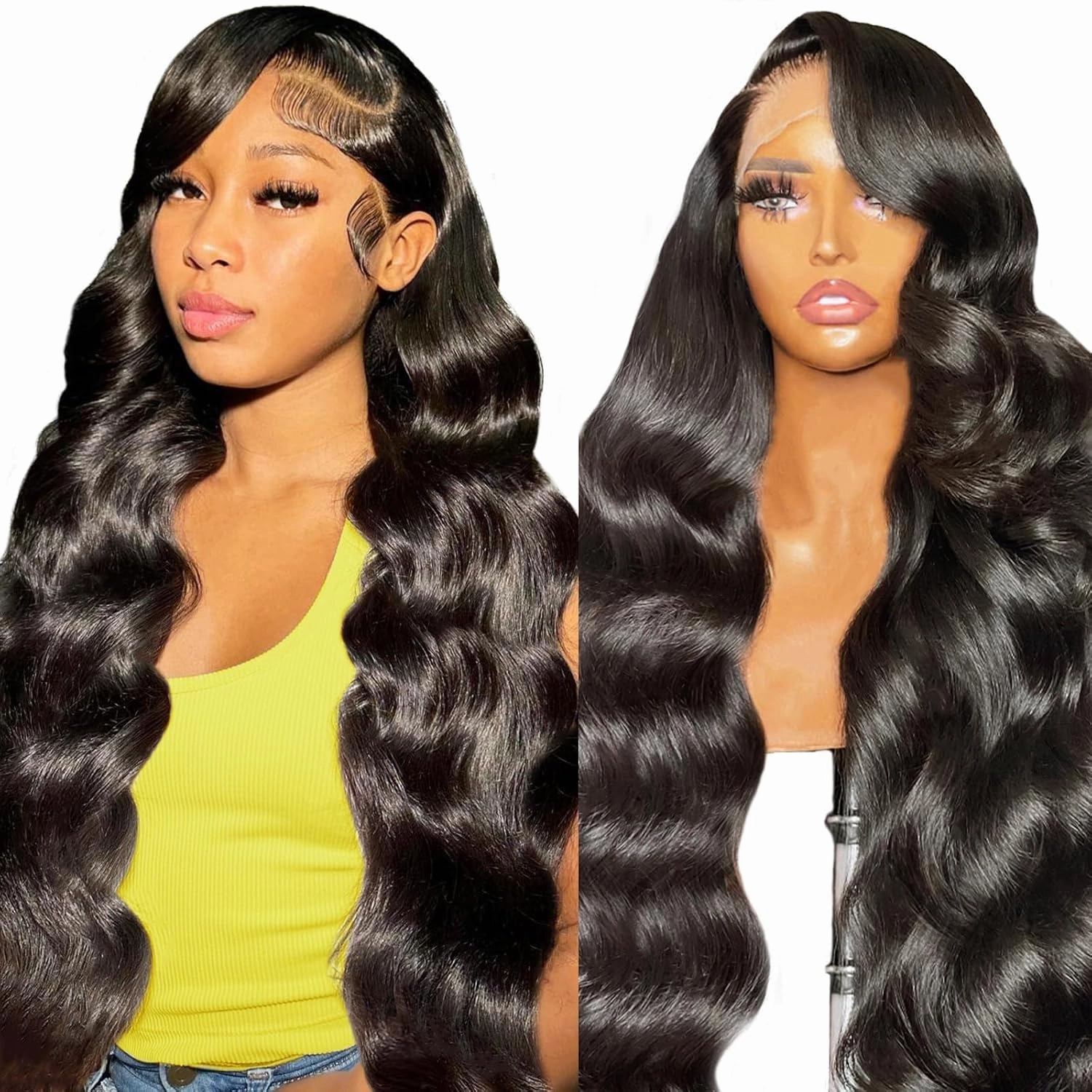 13X6 Lace Front Wig Human Hair,Transparent Hd Lace Front Wigs Human Hair Pre Plucked,Glueless Body Wave Frontal Wigs Human Hair Hd Lace With Baby Hair 22 Inch