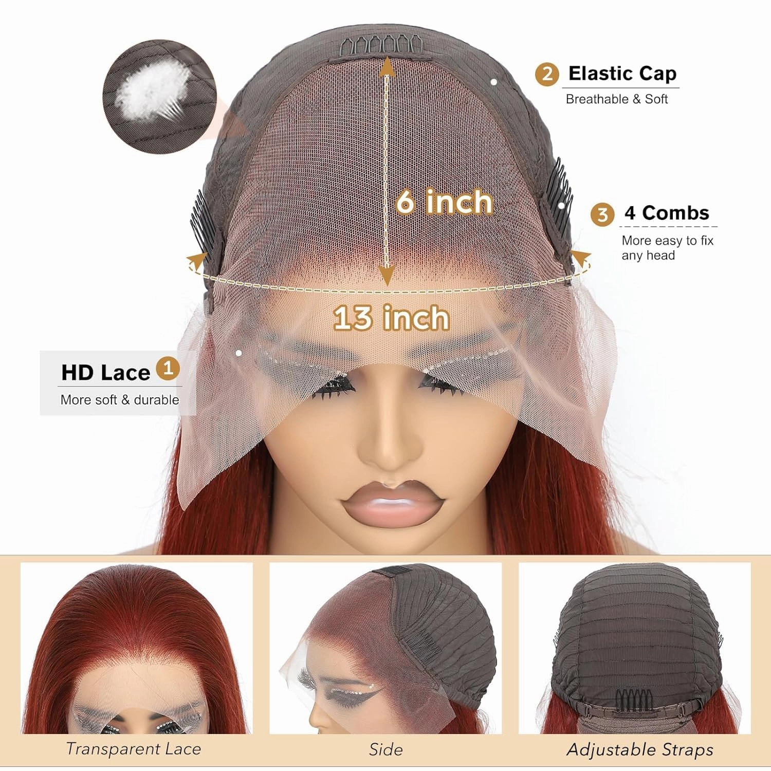 13x6 Reddish Brown Lace Front Wig Human Hair,250 Density 99j Burgundy Hd Lace Front Wigs Human Hair Pre Plucked,Glueless Body Wave Frontal Wigs Hd Lace With Baby Hair 24 Inch