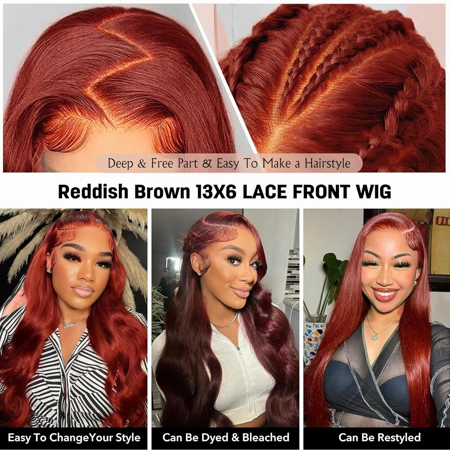 13x6 Reddish Brown Lace Front Wig Human Hair,250 Density 99j Burgundy Hd Lace Front Wigs Human Hair Pre Plucked,Glueless Body Wave Frontal Wigs Hd Lace With Baby Hair 24 Inch
