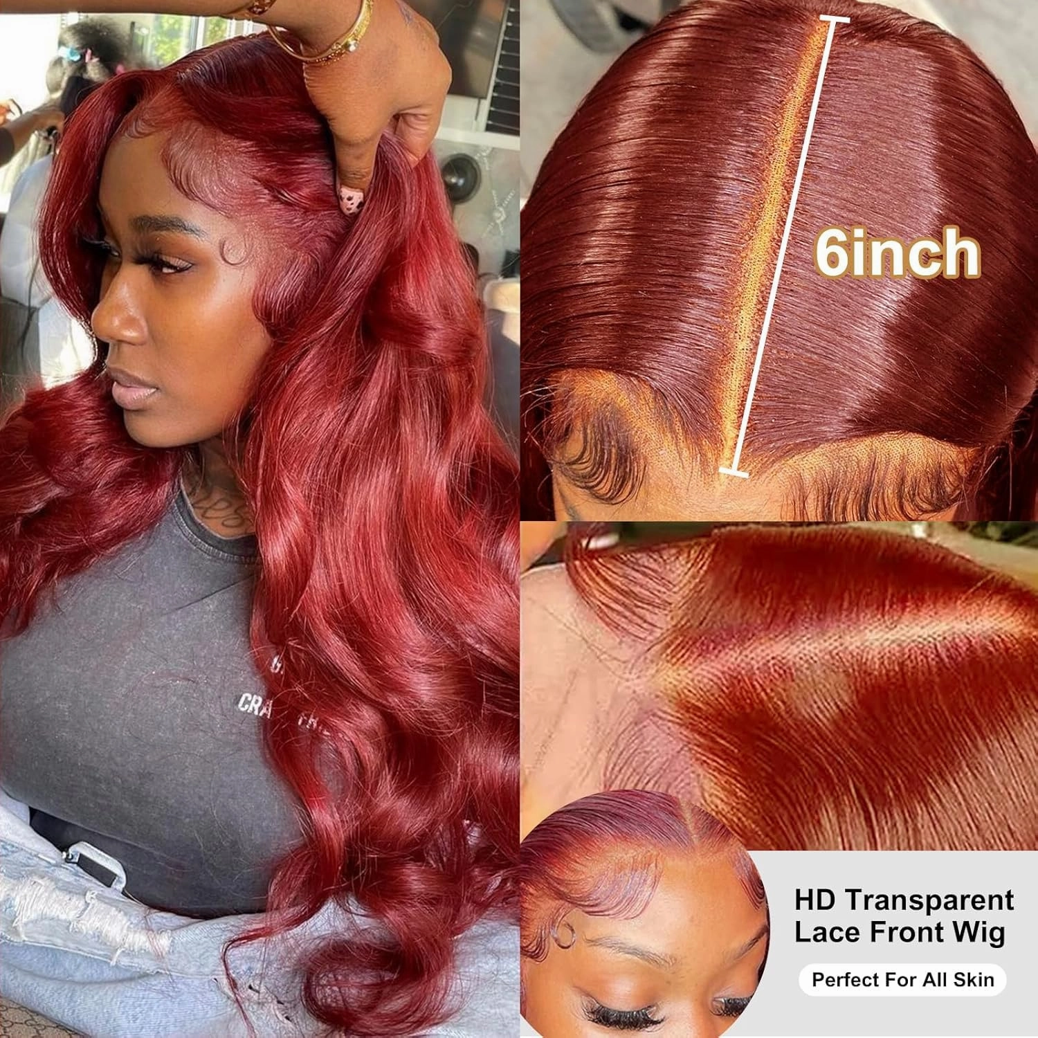 13x6 Reddish Brown Lace Front Wig Human Hair,250 Density 99j Burgundy Hd Lace Front Wigs Human Hair Pre Plucked,Glueless Body Wave Frontal Wigs Hd Lace With Baby Hair 24 Inch