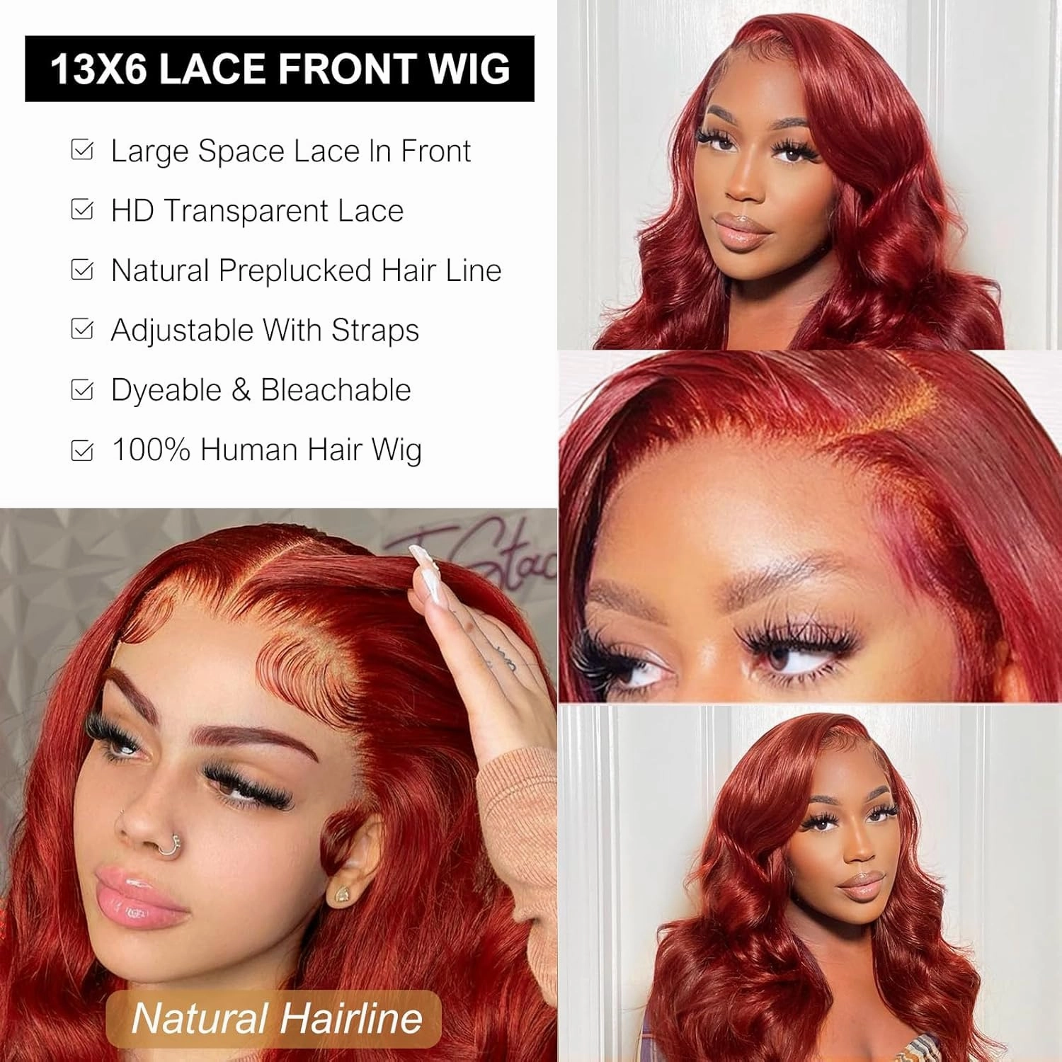 13x6 Reddish Brown Lace Front Wig Human Hair,250 Density 99j Burgundy Hd Lace Front Wigs Human Hair Pre Plucked,Glueless Body Wave Frontal Wigs Hd Lace With Baby Hair 24 Inch