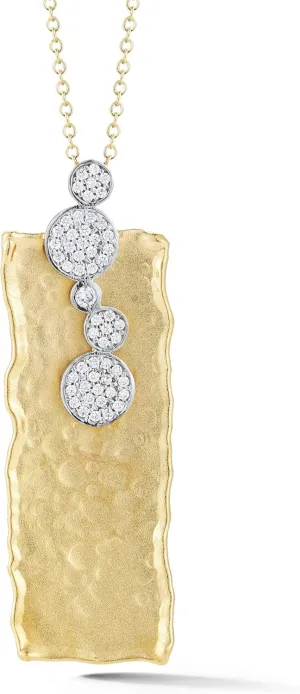 14K Yellow Gold 0.36ct TDW Diamond Rectangle Pendant Necklace