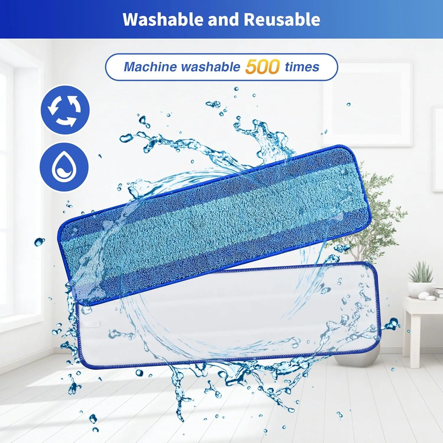 15 Pack Microfiber Cleaning Pads for Bona Family of Mops,Washable & Reusable Mop Pads Refill Replacement Safe for Hardwood and Multi-Surfac Floors Have Super-Absorbent