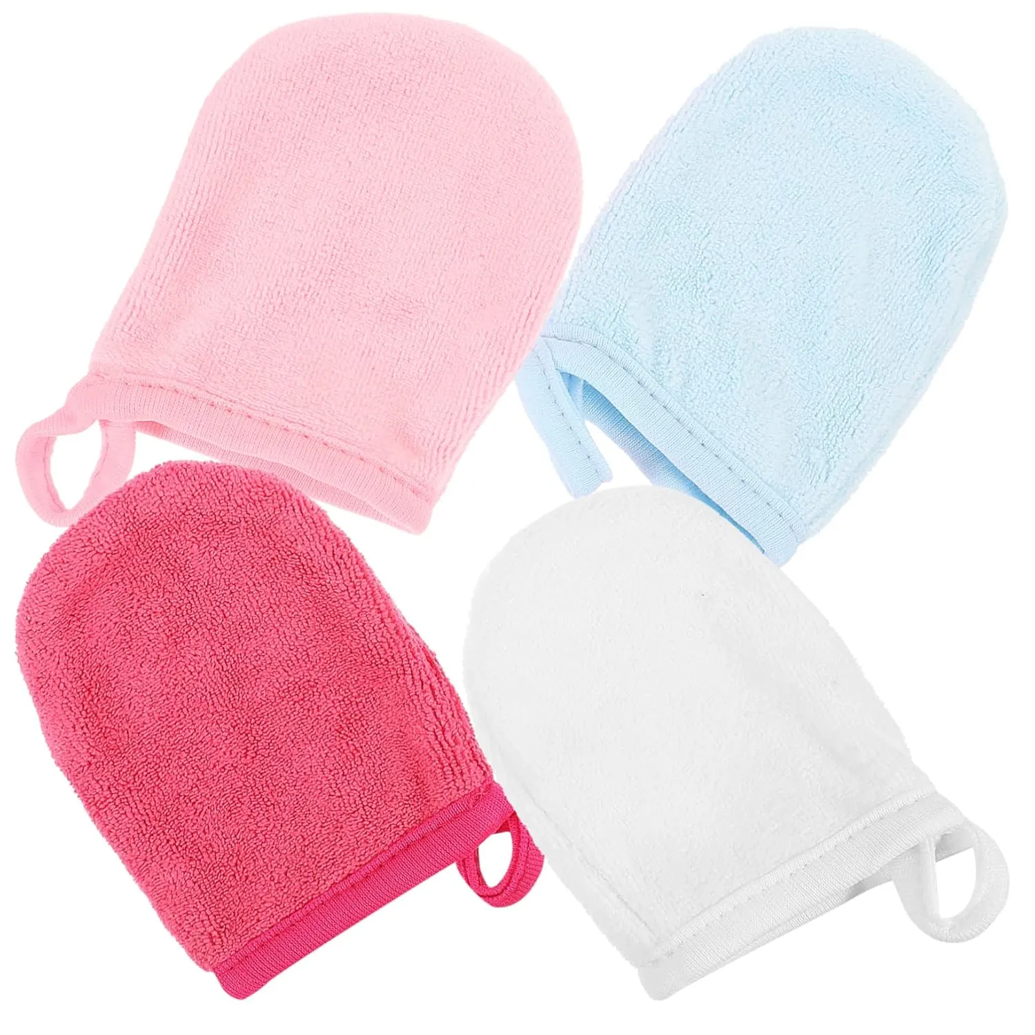 16pcs Microfiber Face Cleaning Gloves Reusable Makeup Mitts for Gentle Facial Washing and Skin Cleansing Cloths Portable Design for Efficient Pore Cleaning