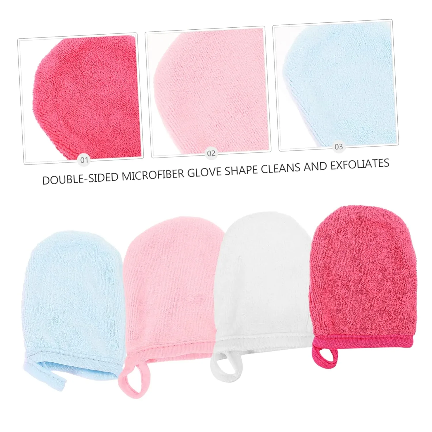 16pcs Microfiber Face Cleaning Gloves Reusable Makeup Mitts for Gentle Facial Washing and Skin Cleansing Cloths Portable Design for Efficient Pore Cleaning