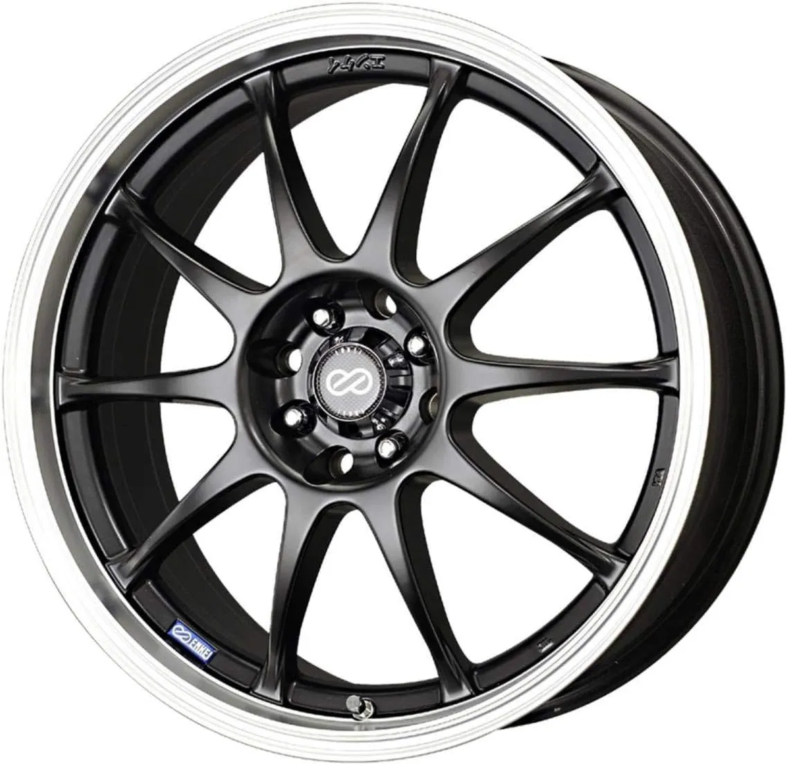 17x7 Enkei J10 (Matte Black w/ Machined Lip) Wheels/Rims 4x100/108 (409-770-11BK)
