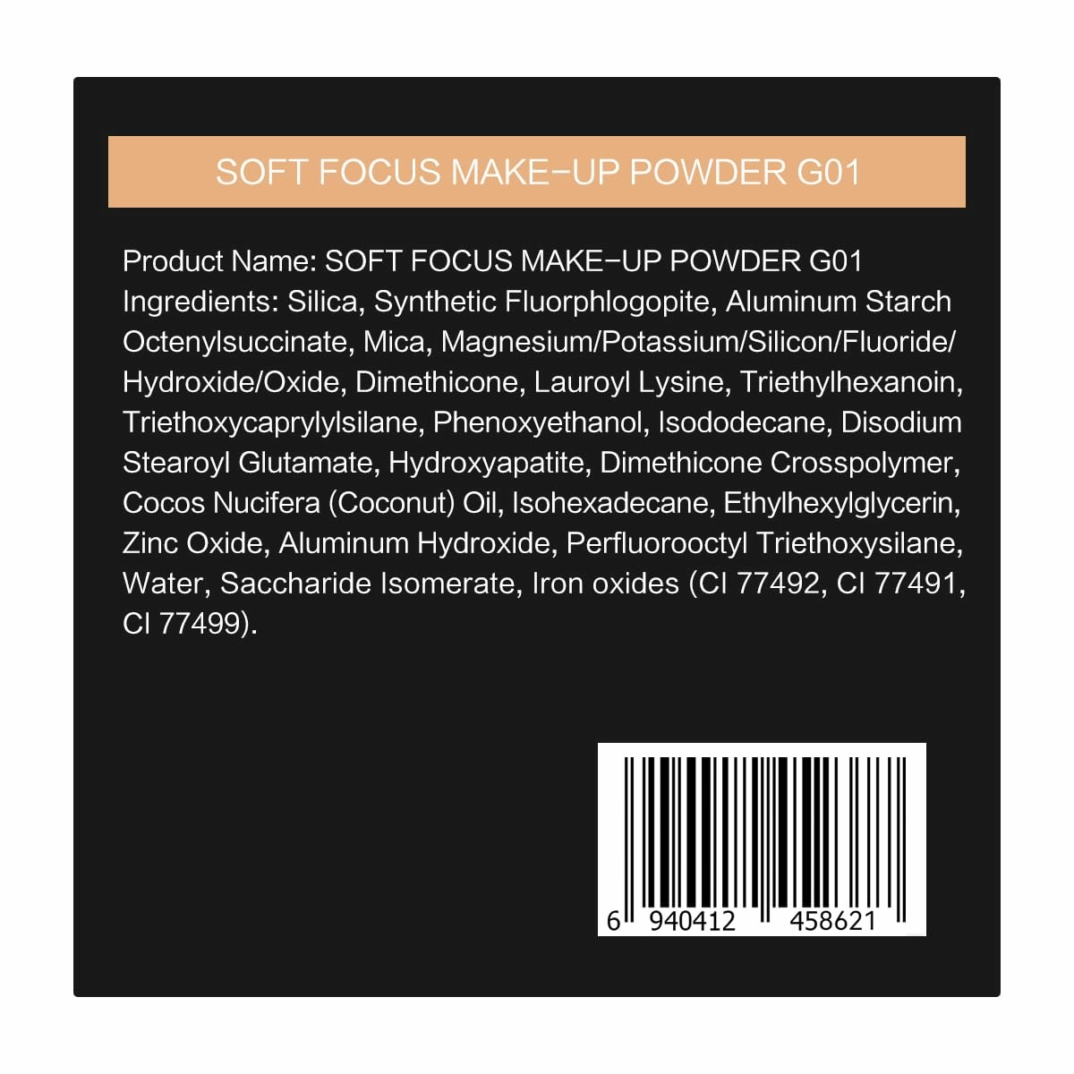 1.0 Soft Focus Loose Setting Powder, Waterproof, Matte, Oil Control, Shine Free, Talc-Free Face Powder Makeup, 24H Longwear Finishing Powder, G01