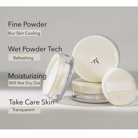 1PC Dirovo Long Lasting Facial Loose Setting Powder Foundation Powder, Extra Fine Oil Control Moisturizing Foundation Powder
