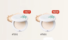 1PC Flower Lure Morning Mist HD Pressed Foundation Powder, Oil Control Pressed Setting Powder Foundation Powder (Y01, 7g)