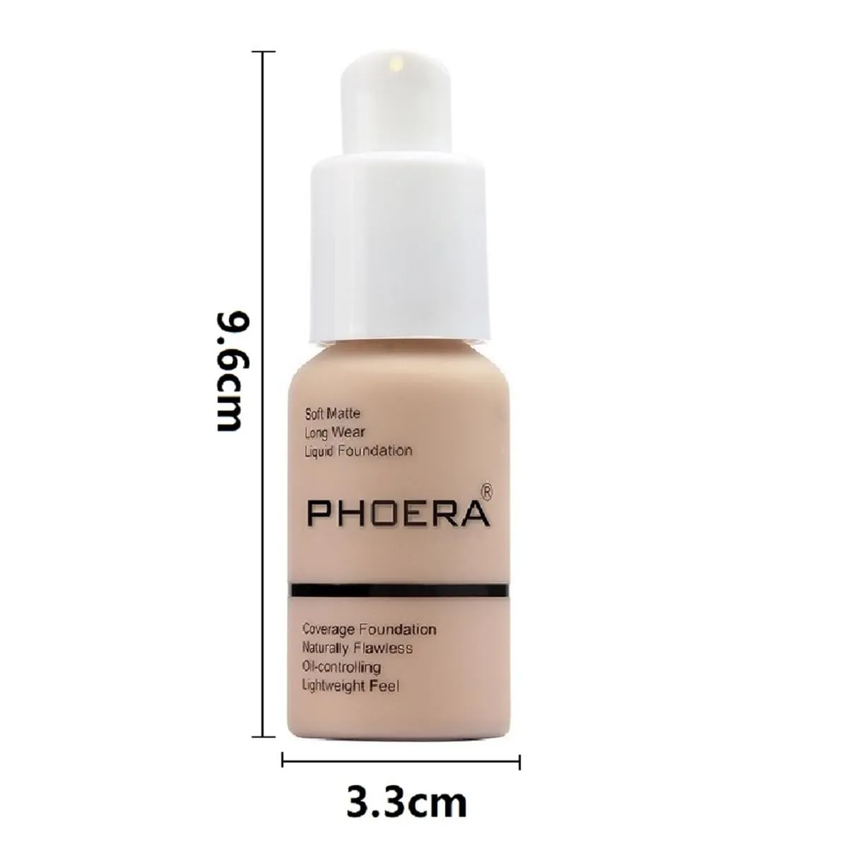 2 Pack PHOERA Foundation 102# Nude and 104# Buff Beige,Flawless Soft Matte Liquid Foundation 24 HR Oil Control Concealer Foundation Makeup.