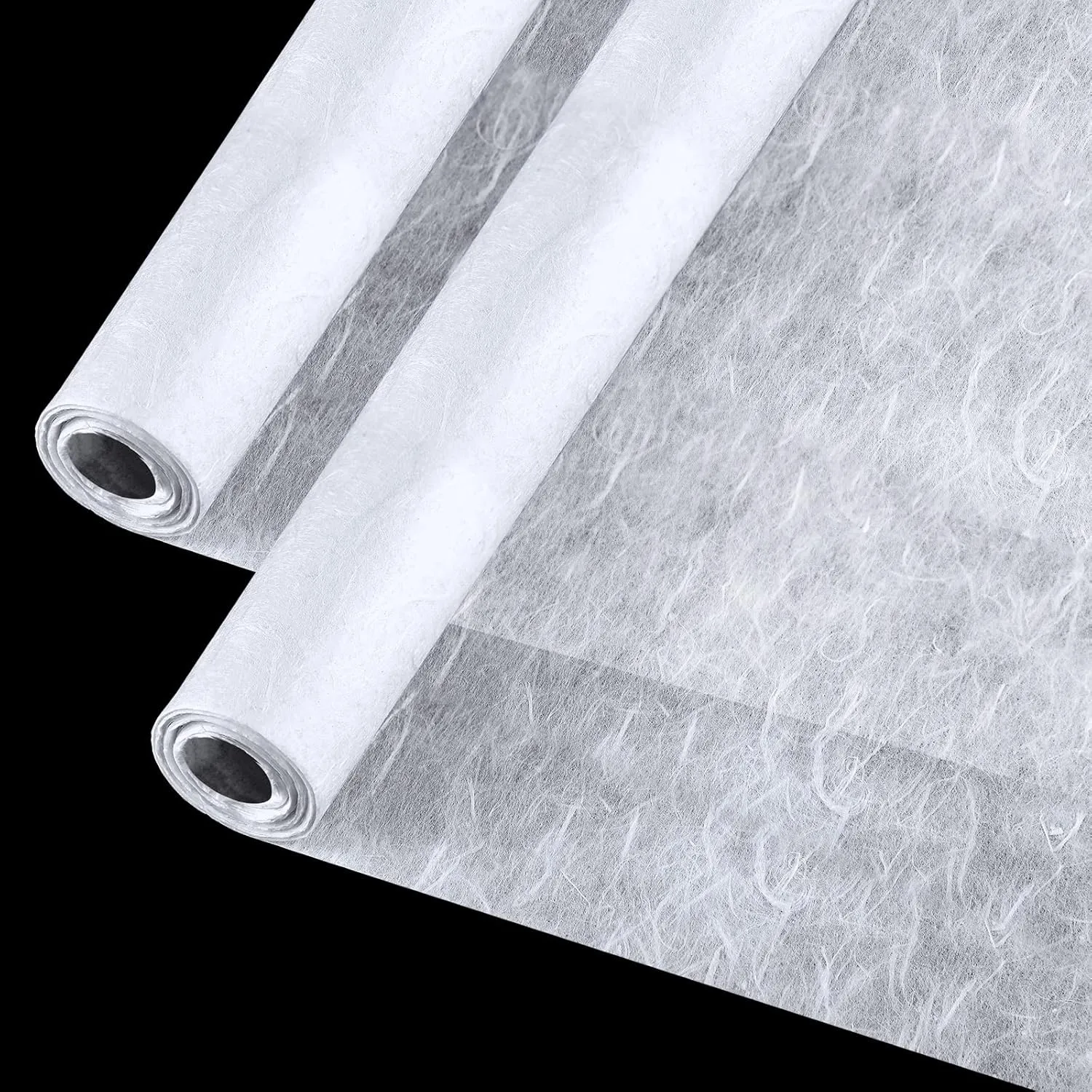 2 Rolls 10.43 x 287.4 Inch of Mulberry Paper Traditional Handmade Rice Paper Decoupage Papers Roll Natural Decoupage Tissue Paper Origami Paper Roll for Crafts Gifts Windows