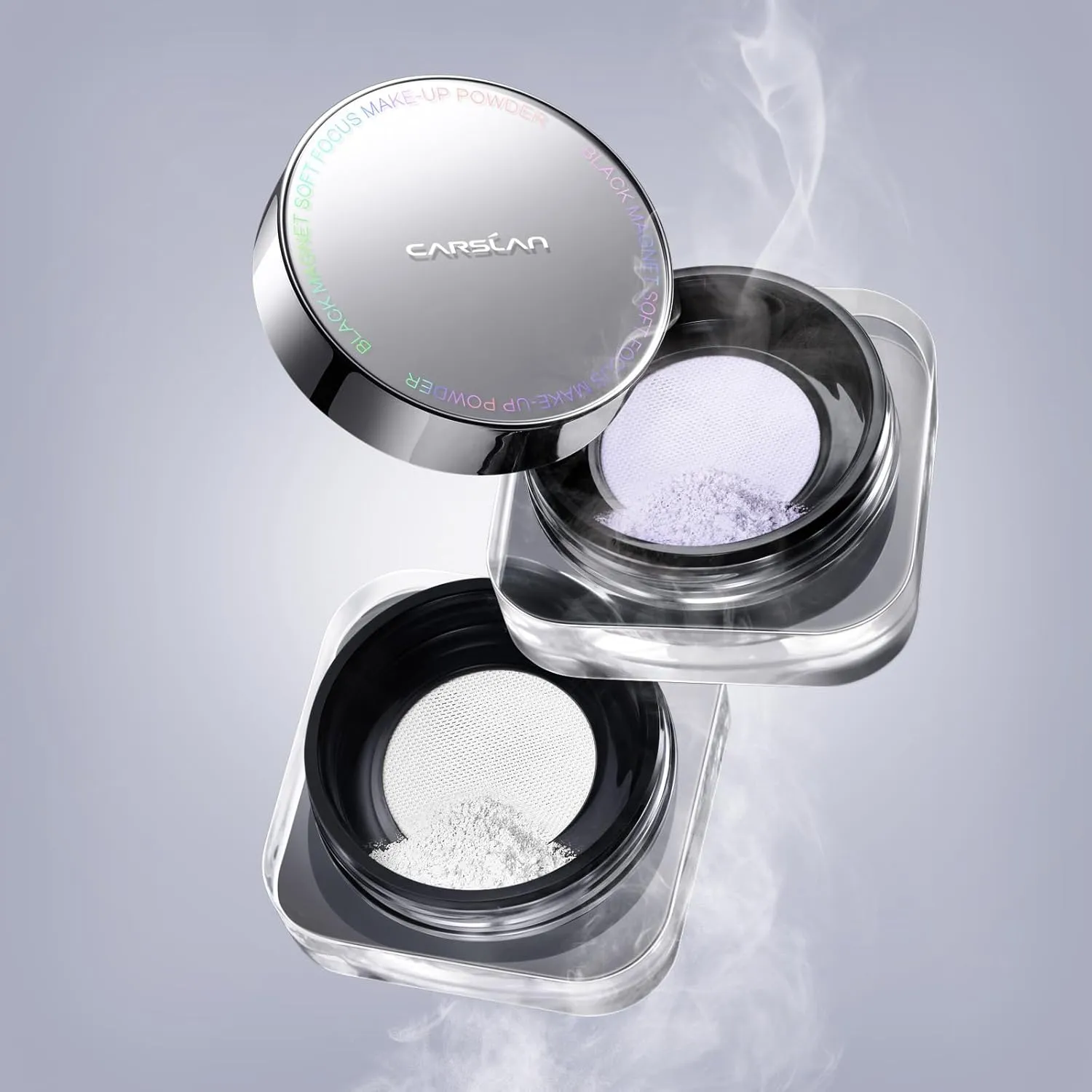 2.0 Black Magnet Soft Focus Make Up Powder, Waterproof Loose Setting Powder, 24H Longlasting, Oil Control, Talc-Free Face Powder, 03 Translucent For Sensitive Skin, 0.28Oz
