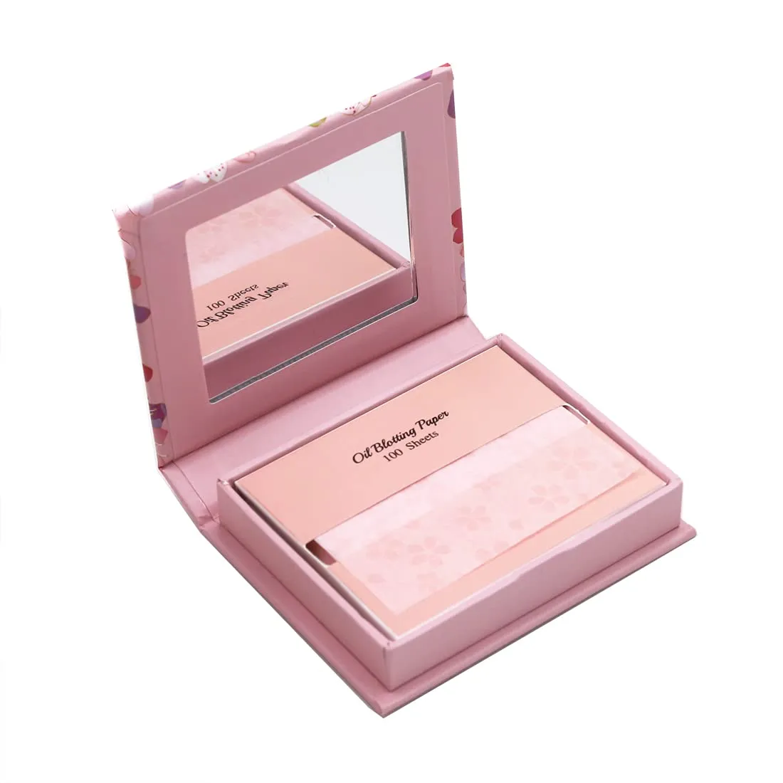 [200 Counts   Paper Mirror Case] Cherry Blossom Magic Oil Blotting Paper for Oily Skin – 벚꽃 Disappearing Design | Refillable Eco-Friendly Paper Mirror Case | Instant Oil Control & Shine-Free Finish