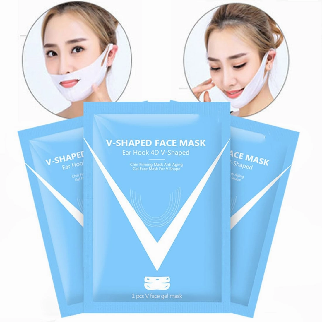 2024 New Bloskin Double Chin Mask Reusable, Bloskin Lift Mask, Bloskin Lifting Face Mask, Bloskin Double Chin Mask, Bloskin Chin Lift Mask (5pcs)