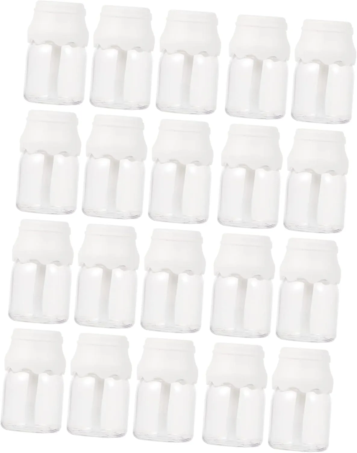 20Pcs Mini Lip Gloss Containers Refillable Tubes with Brush Head Vials for Travel Toiletries Portable Lip Gloss Applicators for Home Office