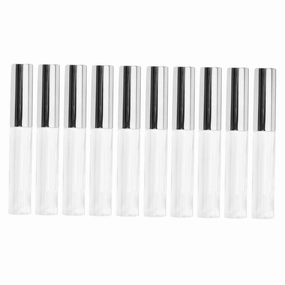 20pcs Transparent Lip Circular Tubes for Lip Gloss Fashionable Silver Bottles Lightweight and Portable for Travel Cosmetic Containers for Products