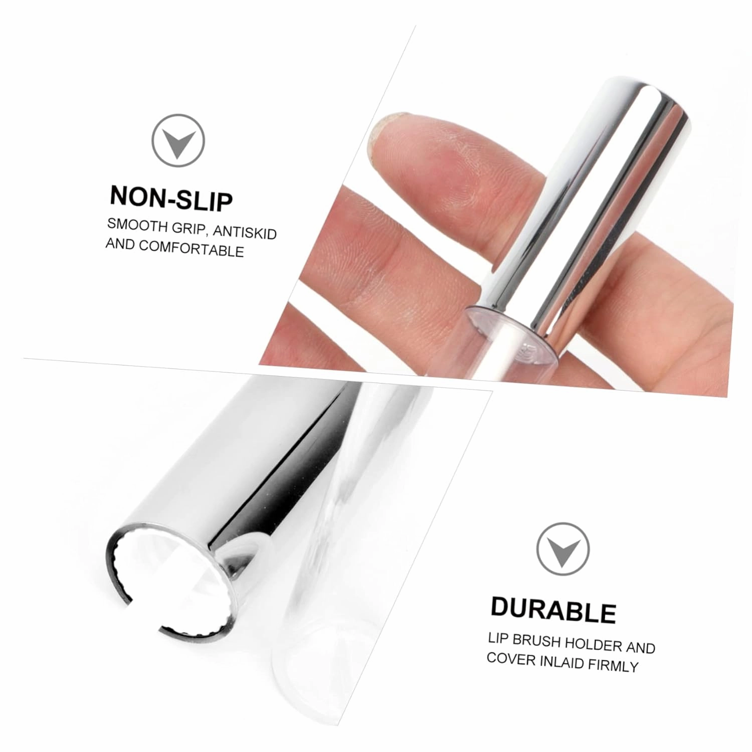 20pcs Transparent Lip Circular Tubes for Lip Gloss Fashionable Silver Bottles Lightweight and Portable for Travel Cosmetic Containers for Products