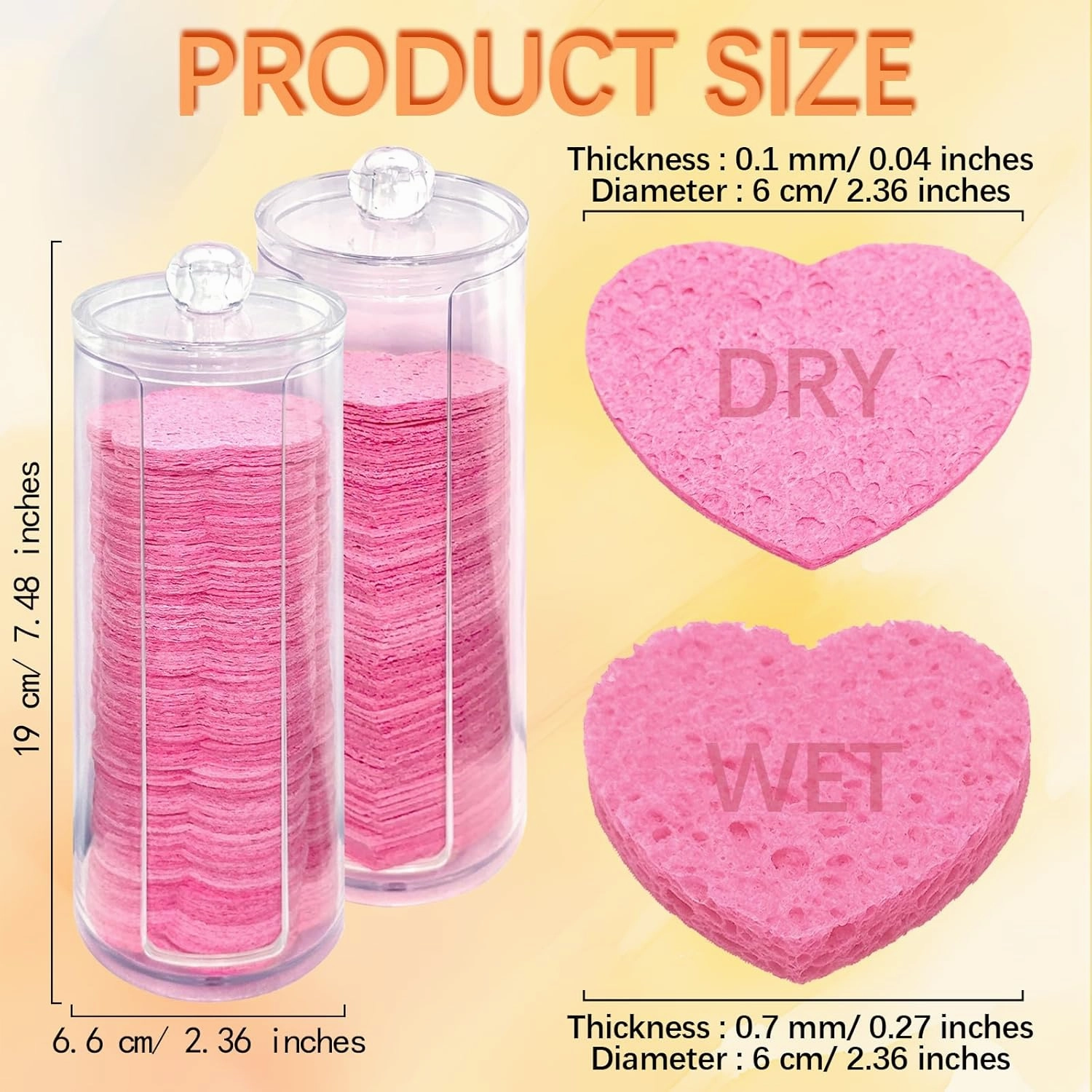 240 Pcs Compressed Facial Sponges with 2 Container, Natural Cellulose Spa Sponges for Face Cleansing, face Sponge Disposable Sponge Pads for Massage, Makeup Removal. (Heart Flower)