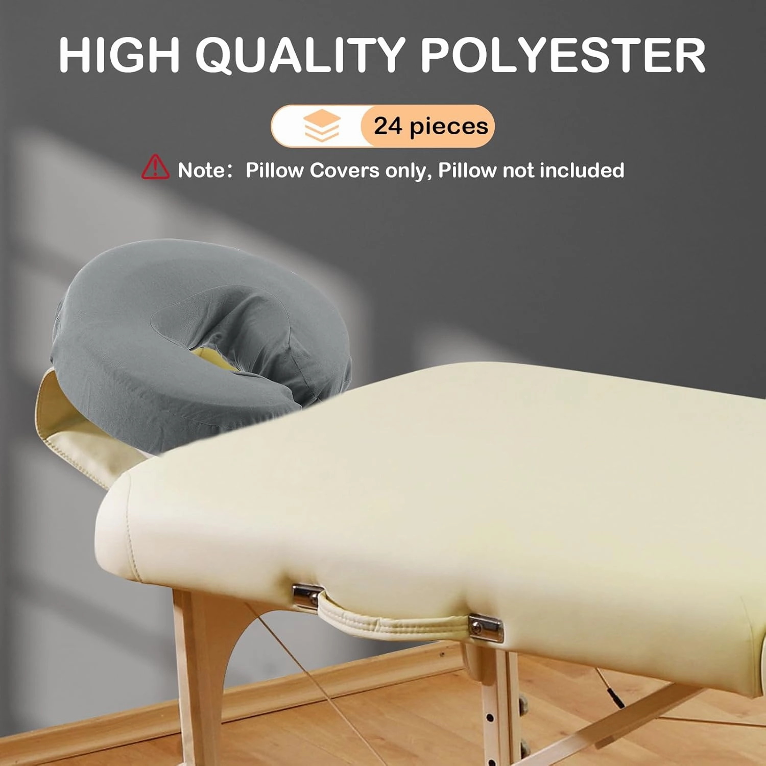 24 Pcs Face Cradle Covers for Massage Table Microfiber Reusable Soft Thicker Massage Table Head Rest Covers Bulk Oil Proof Headrest Cradle Sheets for Spa Beauty Salons (Gray)
