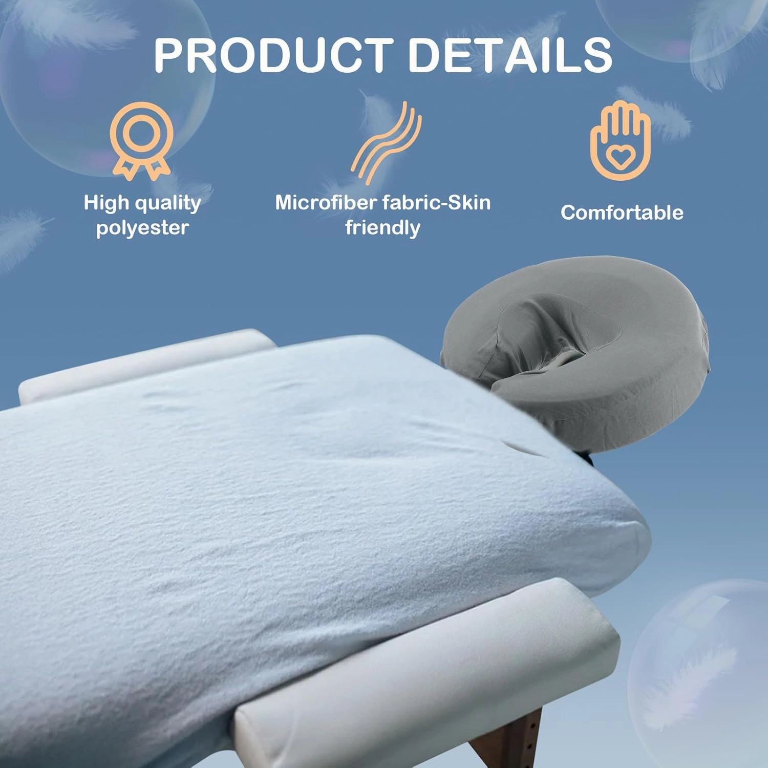 24 Pcs Face Cradle Covers for Massage Table Microfiber Reusable Soft Thicker Massage Table Head Rest Covers Bulk Oil Proof Headrest Cradle Sheets for Spa Beauty Salons (Gray)