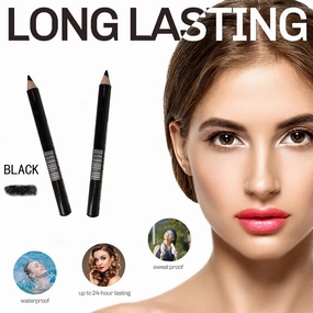 2 black eyebrow pen with 1 pack eyebrow brush,waterproof,#001