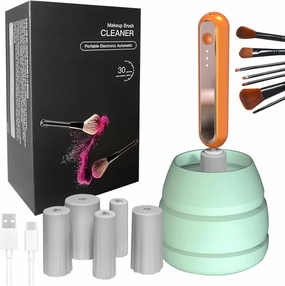 2-in-1 Silicone Makeup Brush Cleaner Electric Makeup Brush Cleaner and Dryer Super Fast Cleaning and Drying for Makeup Lovers and Professionals