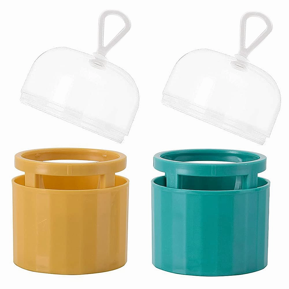2 Pack Adjustable Makeup Sponge Holder, Beauty Blender Drying Stand, Cosmetic Egg Powder Puff Carrying Box Travel Case (Yellow   Green)