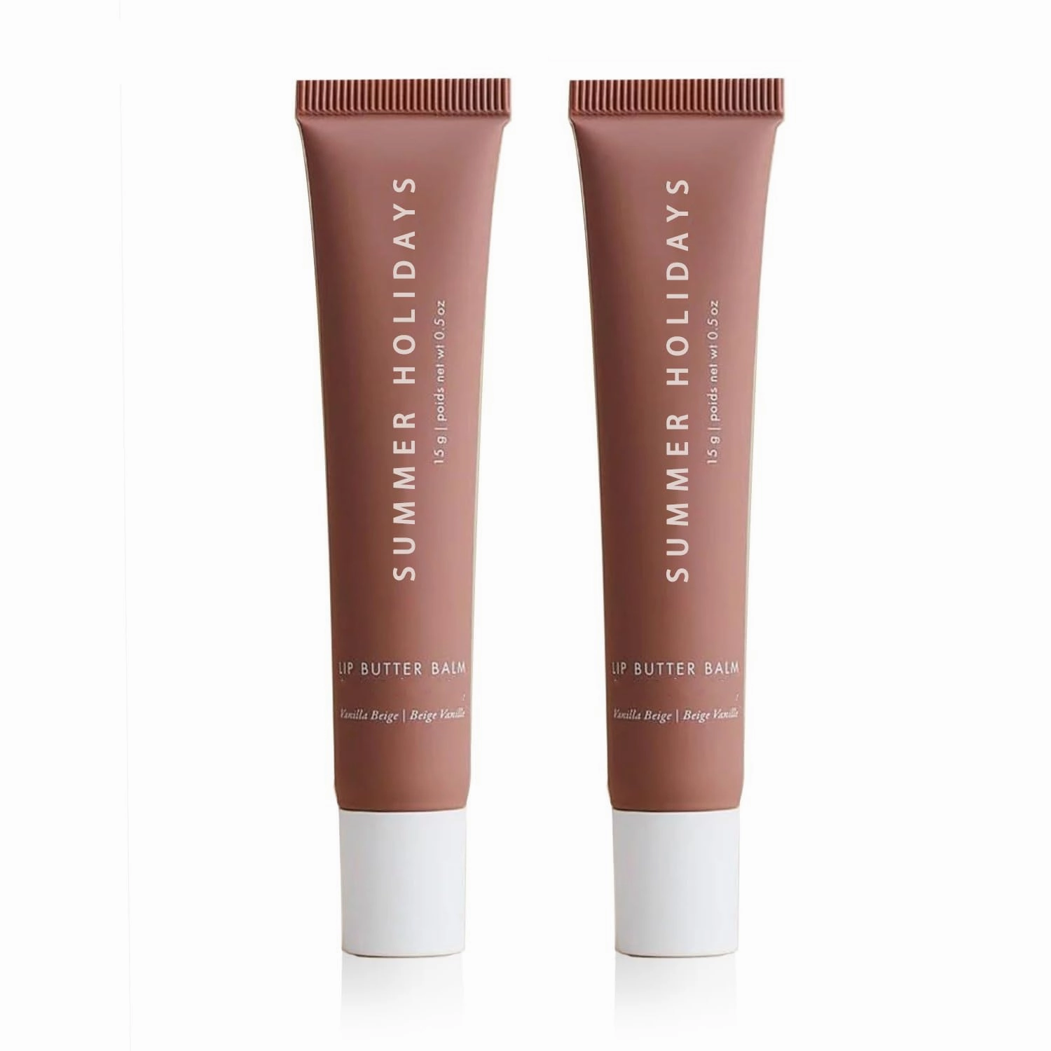 2 PACK Summer Lip Butter Balm Summer Days Summer Holidays Conditioning Lip And Lip Balm Tinted Soothing Lip Care (Vanilla Beige, 0.5oz)