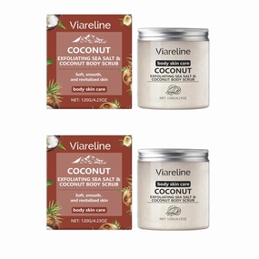2 PCS-Coconut-Scented Sea Salt Body Scrub: a Gentle, Moisturising Scrub That Exfoliates and Smooths The Skin.Moisturizing and Exfoliating Body, Face, Hand, Foot Scrub