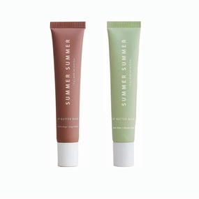 2 PCS Summer Lip Butter Balm, Conditioning Lip Gloss Lip Balm for Dry Lip, Soothing Lip Care (Vanilla Beige Sweet Mint, 15g)